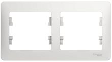 Рамка горизонтальная Systeme Electric Glossa 2-м. белый картинка